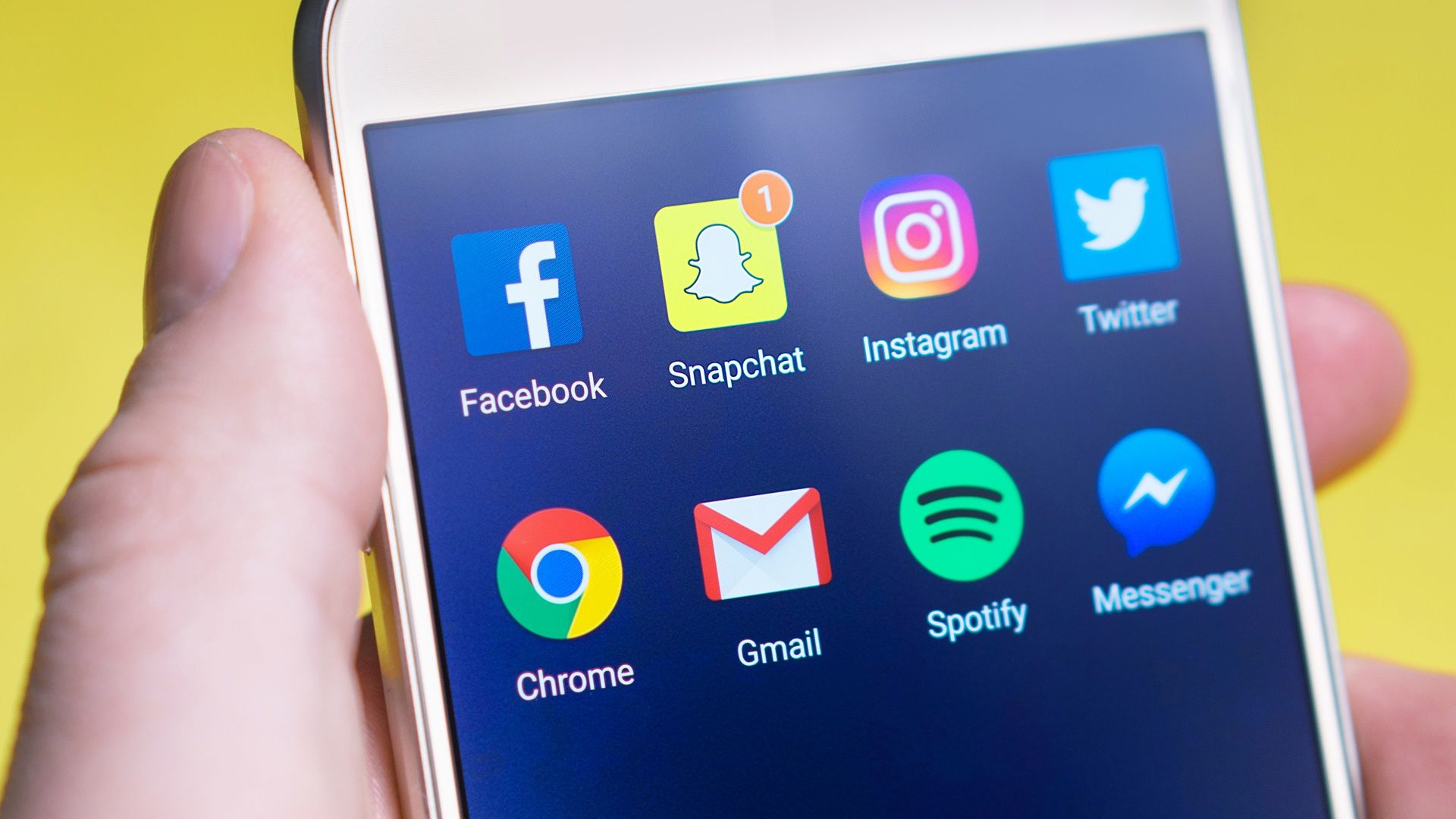 Phone screen showing multiple social media app icons